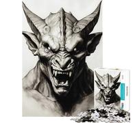 Puzzle for Teenagers 1000 Pieces Gargoyle Sketch Challenging To Complete Difficult Hard Home Decoration Toys for And from 14 Years And over (50x75cm)