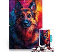 Puzzle for teenagers 1000 Pieces German Shepherd Pop Art Portrait Hands-on-Spiel einzigartiges Herausforderungsspiel52x38cm