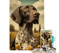 Puzzle for Teenagers 1000 Pieces German Shorthaired Pointer Portrait for Birthday, Chrismas Learning Educational AntiStress Toys Suitable for Ages 14 And Up (38X26cm)