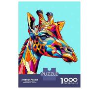 Puzzle for Teenagers 1000 Pieces Giraffe Wpap Pop Art Teenager Puzzles Brain Teaser Game Precision Cutting Unique Birthday And Gifts 52x38cm/1000pcs