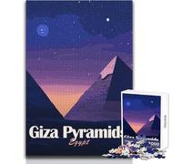 Puzzle for Teenagers 1000 Pieces Giza Pyramids at Night Toy Intellectual Game Perfect Decoration Gifts Ideas Size 38x26cm