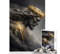 Puzzle for Teenagers 1000 Pieces Golden Crowned Jesus Bowing Down Toy Wall Decor Gift Birthday Educational Games Train Your Brain And Hands Size 50x75cm