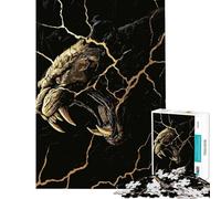 Puzzle for Teenagers 1000 Pieces Golden Saber Tooth Cat Help The Brain Exercise Pattern Assembly Toy Wall Decor for And 14 Years And over (38X52CM)