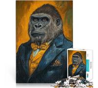 Puzzle for teenagers 1000 Pieces Gorilla in Suit Stress Relief Toys 38x52cm deal as gifts for the whole family for and 14 Years old