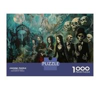 Puzzle for Teenagers 1000 Pieces Gothic Halloween Party Decorations Jigsaw for Adults Brain Teaser Game Pattern Assembly for Birthday, Chrismas 70x50cm/1000pcs