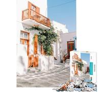 Puzzle for Teenagers 1000 Pieces Greek Island Architecture Jigsaw 1000 Pieces Educational Toy Difficult Challenge Unique Birthday And Xmas Gifts (38x26cm)