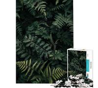 Puzzle for Teenagers 1000 Pieces Green Fern Plants Help The Brain Exercise Stress Reliever Brain Teaser Game for Age 14+ Game (38x52cm)