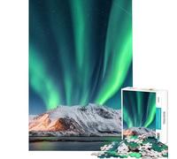 Puzzle for Teenagers 1000 Pieces Green Northern Lights Educational Challenge Precision Cutting Practical Game for 14+ Puzzle Game Offered (38x52cm)