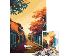 Puzzle for Teenagers 1000 Pieces Hanoi Street Scene Help The Brain Exercise Pattern Assembly Toy Wall Decor for And 14 Years And over (38X52CM)