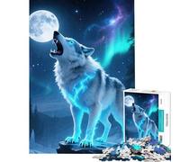 Puzzle for Teenagers 1000 Pieces Howling Wolf Moonlight Challenging To Complete Difficult Hard Home Decoration Toys for And from 14 Years And over (38x52cm)