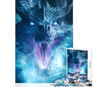 Puzzle for Teenagers 1000 Pieces Ice Dragons Blizzard Roar Jigsaw Puzzles for Adults Difficult Hard Wishlist with Santa Claus Brainteaser Family Games (50x75cm)