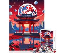 Puzzle for Teenagers 1000 Pieces Japanese Shrine in Space Toy Wall Decor Great Gift for Games Relaxing Games Artists Collection, Fine Art Size 50x75cm