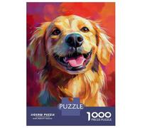Puzzle for Teenagers 1000 Pieces Joyful Golden Retriever Teenager Puzzles Brain Teaser Game Precision Cutting Unique Birthday And Gifts 70x50cm/1000pcs