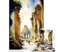 Puzzle for Teenagers 1000 Pieces Karnak Temple Egypt Jigsaw Puzzles for Adults Difficult Hard Wishlist with Santa Claus Brainteaser Family Games (38x26cm)
