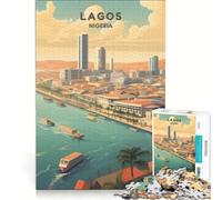 Puzzle for Teenagers 1000 Pieces Lagos Nigeria, Relax Games, Interesting Stress Reduction, Birthday And Unique Gifts 38x26cm