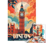 Puzzle for Teenagers 1000 Pieces London Big Ben Poster Educational Challenge Learning Educational Home Decoration Toys for And from 14 Years And over (38x52cm)