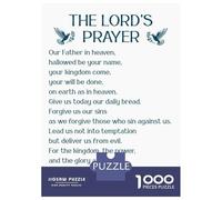 Puzzle for Teenagers 1000 Pieces LORDS PRAYER BLUE DOVES Jigsaw for Adults Brain Teaser Game Pattern Assembly for Birthday, Chrismas 38x26cm/1000pcs