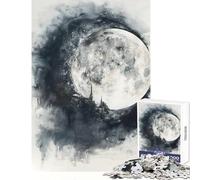 Puzzle for Teenagers 1000 Pieces Lunar Majesty Jigsaw Puzzles for Adults Difficult Hard Wishlist with Santa Claus Brainteaser Family Games (38x52cm)