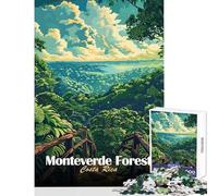 Puzzle for Teenagers 1000 Pieces Monteverde Forest Costa Rica Illustration Educational Game A Work of Art Toy Wall Decor Decompressing Intellectual (38X52CM)