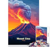 Puzzle for Teenagers 1000 Pieces Mount Etna Eruption Jigsaw Puzzles for Adults Difficult Hard Wishlist with Santa Claus Brainteaser Family Games (50x75cm)
