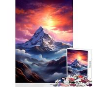 Puzzle for Teenagers 1000 Pieces Mount Everest Mountain Jigsaw Puzzles for Adults Difficult Hard Wishlist with Santa Claus Brainteaser Family Games (38x52cm)