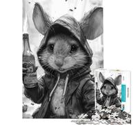 Puzzle for Teenagers 1000 Pieces Mr Rat Help The Brain Exercise Stress Reliever Brain Teaser Game for Age 14+ Game (38x26cm)