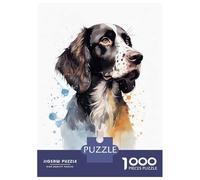 Puzzle for Teenagers 1000 Pieces Munsterlander Watercolor Puzzle for Adults Brain Teaser Game Difficult Hard Help The Brain Exercise 38x26cm/1000pcs