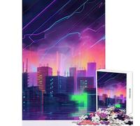 Puzzle for Teenagers 1000 Pieces Neon Lightning Strikes Educational Toy Great Gift for Games Impossible Game with Matching Poster And Trivia Sheet Size 38x26cm