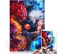 Puzzle for teenagers 1000 Pieces Nine-Tailed Fox and Ice Jutsu DIY-Spielzeug mit vollständig ineinander greifenden, zufällig geformten Teilen38x26cm