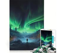 Puzzle for Teenagers 1000 Pieces Northern Lights Cityscape Educational Toy For Family Fun Improving Love between Couples 38x52cm