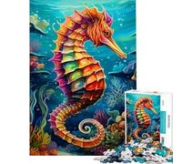 Puzzle for Teenagers 1000 Pieces Ocean Rainbow Seahorse Challenging To Complete Difficult Hard Home Decoration Toys for And from 14 Years And over (38x26cm)