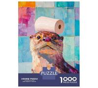 Puzzle for Teenagers 1000 Pieces Otter with Toilet Paper Puzzles for Adults Relaxing Games Wall Decoration Deal As Gifts for The Whole Family 70x50cm/1000pcs