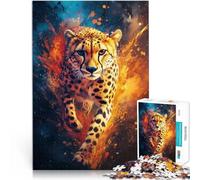Puzzle for teenagers 1000 Pieces Painting Cheetah Help the brain exercise addictive toys to cultivate patience Enhance memory 50x70cm