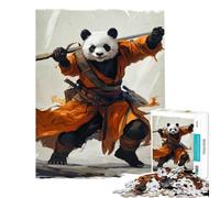 Puzzle for Teenagers 1000 Pieces Panda Warrior with Sword Help The Brain Exercise Pattern Assembly Toy Wall Decor for And 14 Years And over (50X75cm)