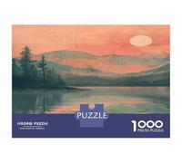 Puzzle for Teenagers 1000 Pieces Peaceful Sunset Lake Landscape Jigsaw for Adults Brain Teaser Game Pattern Assembly for Birthday, Chrismas 38x26cm/1000pcs
