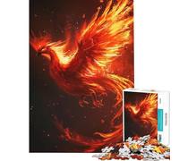 Puzzle for Teenagers 1000 Pieces Phoenix Fire Animal Help The Brain Exercise Pattern Assembly Toy Wall Decor for And 14 Years And over (38X26cm)