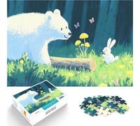Puzzle for teenagers 1000 Pieces Polar Bear and Bunny in Forest Quiz game for is ideal as a gift for the whole family 50x70cm