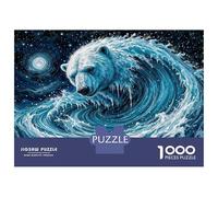Puzzle for Teenagers 1000 Pieces Polar Bear Art Print Jigsaw for Adults Brain Teaser Game Pattern Assembly for Birthday, Chrismas 38x26cm/1000pcs