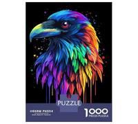 Puzzle for Teenagers 1000 Pieces Pop Art Rainbow Raven Teenager Puzzles Brain Teaser Game Precision Cutting Unique Birthday And Gifts 38x26cm/1000pcs