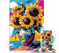 Puzzle for teenagers 1000 Pieces Pop Art Vision of Sunflowers Stressabbau Angebot als Geschenk für die ganze Familie38x26cm