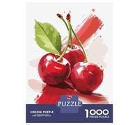 Puzzle for Teenagers 1000 Pieces Red Cherries Illustration Puzzles for Adults Relaxing Games Wall Decoration Deal As Gifts for The Whole Family 38x26cm/1000pcs