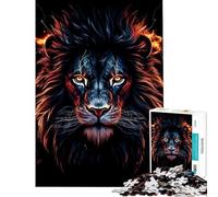 Puzzle for Teenagers 1000 Pieces Red Lion Head Educational Challenge Learning Educational Home Decoration Toys for And from 14 Years And over (50x75cm)