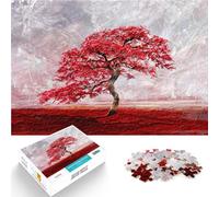 Puzzle for teenagers 1000 Pieces Red lonely tree Trainieren Sie Ihr Gehirn und Ihre Hände für Heimdekoration38x26cm