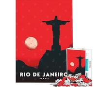 Puzzle for Teenagers 1000 Pieces Rio De Janeiro Brazil Jigsaw Puzzles for Adults Difficult Hard Wishlist with Santa Claus Brainteaser Family Games (Size 38x52cm)