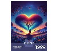 Puzzle for Teenagers 1000 Pieces Romantic Heart-Shaped Tree Jigsaw for Adults Brain Teaser Game Pattern Assembly for Birthday, Chrismas 70x50cm/1000pcs