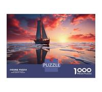 Puzzle for Teenagers 1000 Pieces Sailboat Reflections on Water Jigsaw for Adults Brain Teaser Game Pattern Assembly for Birthday, Chrismas 38x26cm/1000pcs