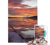Puzzle for Teenagers 1000 Pieces Salt Flats Sunset Reflection Learning Educational Toys Practical Game Stress Reliever Great Gifts for Games (Size 38x26cm)