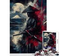Puzzle for Teenagers 1000 Pieces Samurai Warrior with Katana And Landscape Toy Wall Decor Gift Birthday Educational Games Train Your Brain And Hands Size 38x52cm