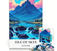 Puzzle for Teenagers 1000 Pieces Scotland's Isle of Skye, Impossible Game, Birthday Present, with Matching Poster And Trivia Sheet 38x52cm