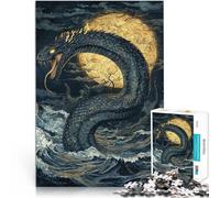 Puzzle for teenagers 1000 Pieces Sea Serpent Under Moon Intellektuelles Spiel Künstlersammlung, Bildende Kunst52x38cm